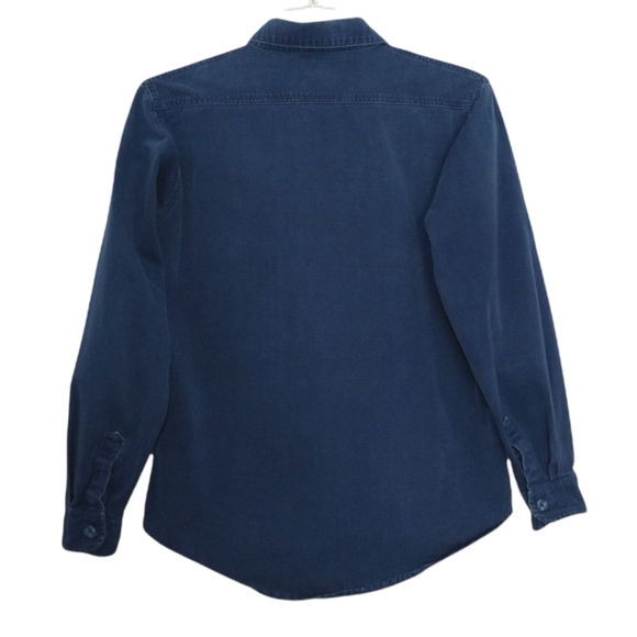 Patagonia Vintage 80s Canvas Work Shirt Cotton Blue Medium - Picture 2 of 6